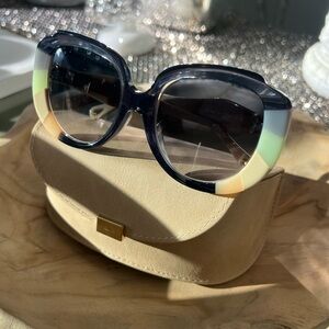 Chloe’ Navy Sunglasses with colorful accent